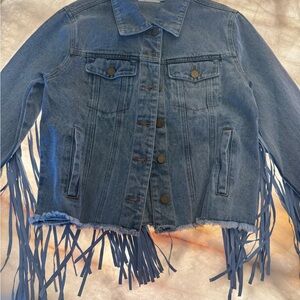 Fringed Blue Denim Jacket